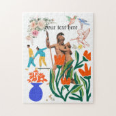 Valentijnsdag paar kleurrijk legpuzzel (Verticaal)