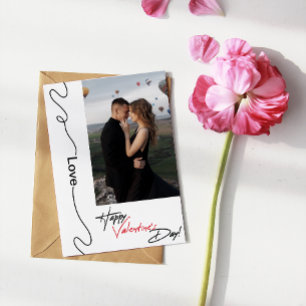 Valentijnsdag Paar liefde Foto Wit Valentijns's Kaart