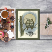  Valentijnsdag Paar of Owls Night Moon Feestdagenkaart