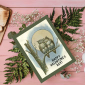 Valentijnsdag Paar of Owls Night Moon Feestdagenkaart