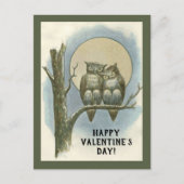  Valentijnsdag Paar of Owls Night Moon Feestdagenkaart (Voorkant)