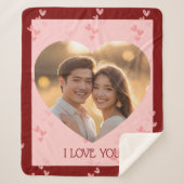 Valentijnsdag paar Sherpa deken harten (Voorkant)