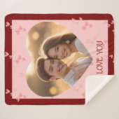 Valentijnsdag paar Sherpa deken harten (Voorkant (horizontaal))