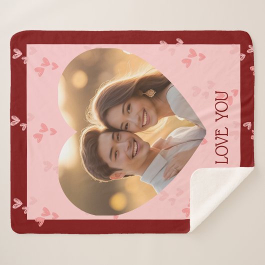 Valentijnsdag paar Sherpa deken harten (Voorkant (horizontaal))