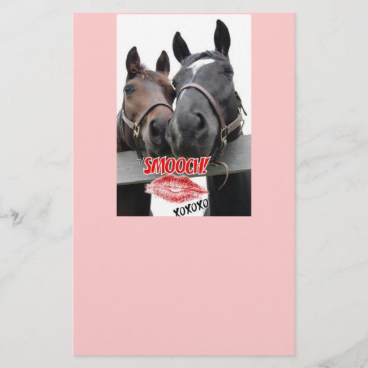 Valentijnsdag paarden briefpapier (Voorkant)