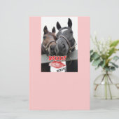 Valentijnsdag paarden briefpapier (Staand voorkant)