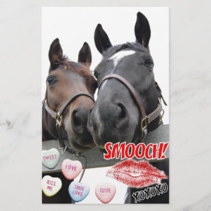 Valentijnsdag paarden briefpapier