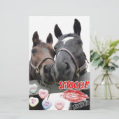 Valentijnsdag paarden briefpapier (Staand voorkant)