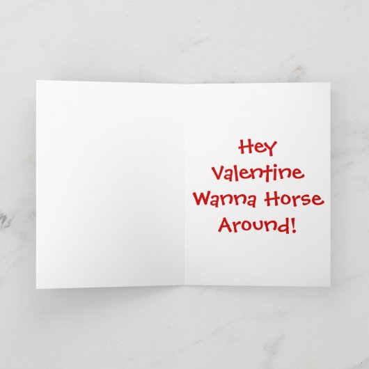 Valentijnsdag paarden feestdagen kaart (Binnen)