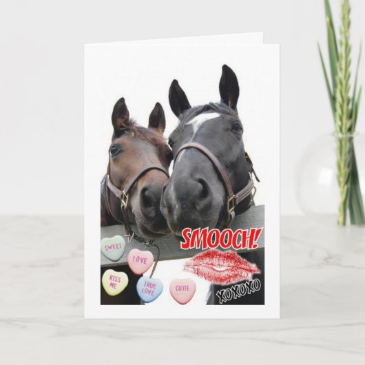 Valentijnsdag paarden feestdagen kaart (Voorkant)