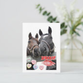 Valentijnsdag paarden feestdagenkaart (Staand voorkant)