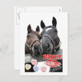 Valentijnsdag paarden feestdagenkaart (Voorkant / Achterkant)
