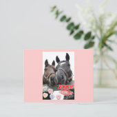 Valentijnsdag paarden feestdagenkaart (Staand voorkant)