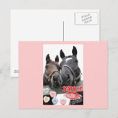 Valentijnsdag paarden feestdagenkaart (Voorkant / Achterkant)