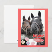 Valentijnsdag paarden feestdagenkaart (Voorkant / Achterkant)