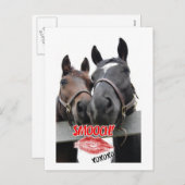 Valentijnsdag paarden feestdagenkaart (Voorkant / Achterkant)