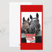 Valentijnsdag paarden feestdagenkaart (Voorkant / Achterkant)
