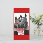Valentijnsdag paarden feestdagenkaart (Staand voorkant)