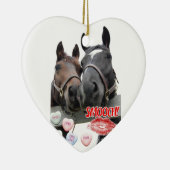 Valentijnsdag paarden keramisch ornament (Rechts)