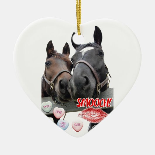 Valentijnsdag paarden keramisch ornament (Voorkant)