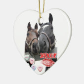 Valentijnsdag paarden keramisch ornament (Links)