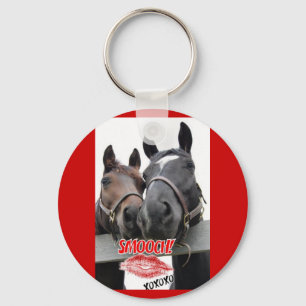 Valentijnsdag paarden sleutelhanger