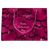 Valentijnsdag Paars Red Heart Glitter Groot Cadeauzakje (Voorkant)