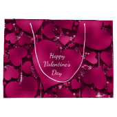 Valentijnsdag Paars Red Heart Glitter Groot Cadeauzakje (Achterkant)