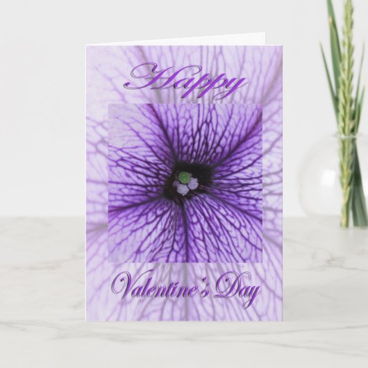 Valentijnsdag Paarse Blossom Feestdagen Kaart (Voorkant)