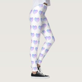 Valentijnsdag Paarse HART Leggings vrouwen