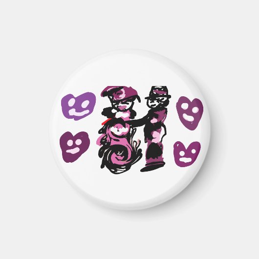 Valentijnsdag paarse liefde magneet (Voorkant)