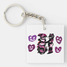 Valentijnsdag paarse liefde sleutelhanger