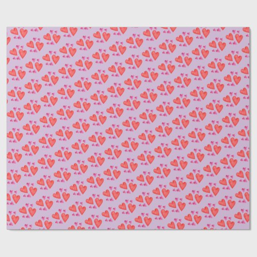  Valentijnsdag Paarse Waterverf Cadeaupapier (Vlak)