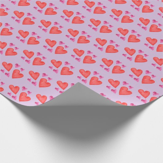  Valentijnsdag Paarse Waterverf Cadeaupapier (Hoek)