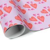  Valentijnsdag Paarse Waterverf Cadeaupapier (Rol Hoek)