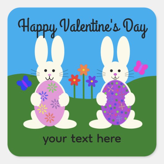 Valentijnsdag paasbunny #7 Stickers (Voorkant)