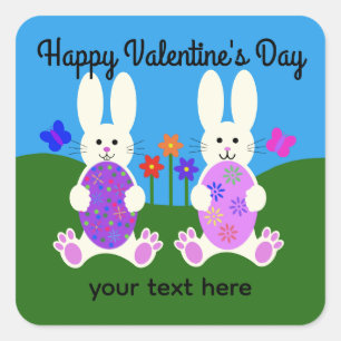 Valentijnsdag paashaas #6 Sticker