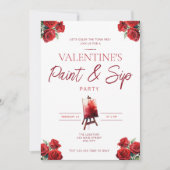 Valentijnsdag Paint en Sip Party Invitation Kaart (Voorkant)