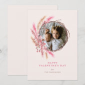 Valentijnsdag Pampas Grass Wreatfoto Feestdagenkaart (Voorkant / Achterkant)