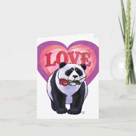 Valentijnsdag Panda-Beer Feestdagen Kaart (Voorkant)