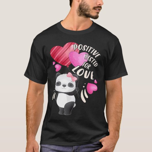 Valentijnsdag panda beer met hart t-shirt (Voorkant)