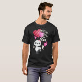 Valentijnsdag panda beer met harten t-shirt (Voorkant volledig)