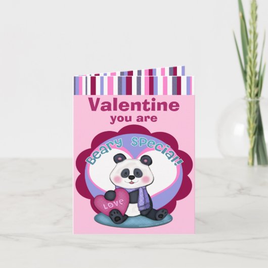 Valentijnsdag Panda Beer Wenskaart Feestdagen Kaart (Voorkant)