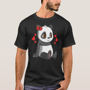 Valentijnsdag Panda Hearts Girl Toddler T-shirt