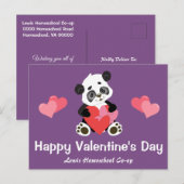 Valentijnsdag Panda van Uw Homeschool Co op Briefkaart (Voorkant / Achterkant)
