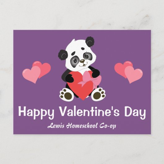 Valentijnsdag Panda van Uw Homeschool Co op Briefkaart (Voorkant)