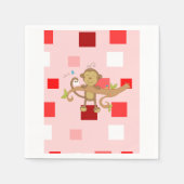 Valentijnsdag Paper Napkins, aap Servet (Voorkant)