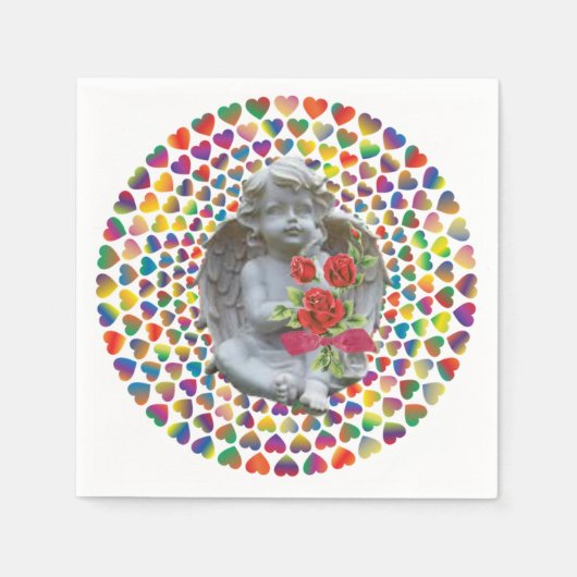 Valentijnsdag Paper Napkins, Angel Servet (Voorkant)