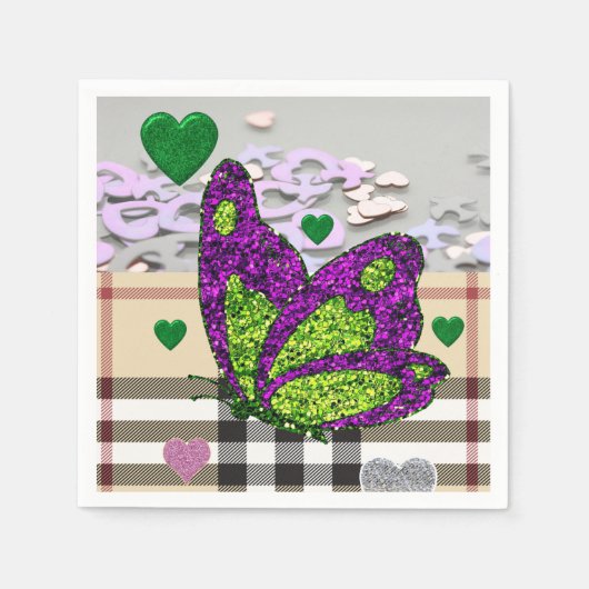 Valentijnsdag Paper Napkins, Butterfly Servet (Voorkant)
