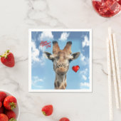 Valentijnsdag Paper Napkins Giraffe Servet (Insitu)